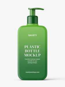Cosmetic bottle with pump mockup