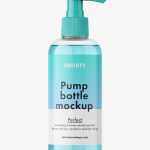 Cosmetic bottle with pump mockup / clear