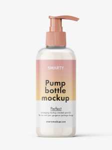 Cosmetic bottle with pump mockup / cream