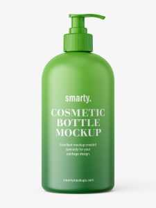 Cosmetic bottle with pump mockup / matt