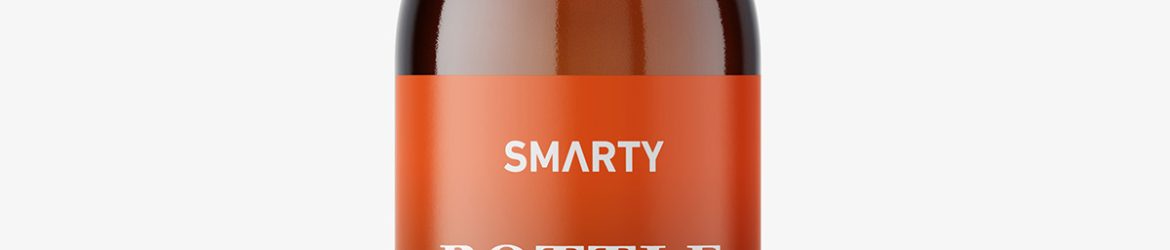 Cosmetic bottle with rounded screwcap / amber