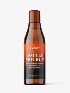 Cosmetic bottle with rounded screwcap / amber