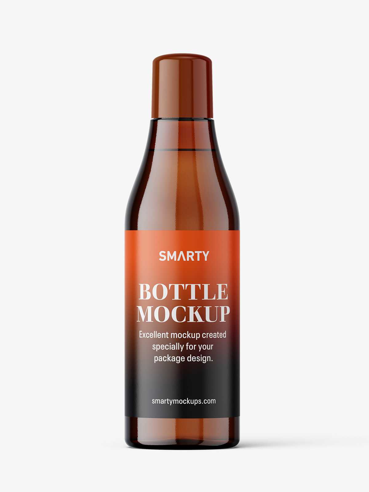 Cosmetic bottle with rounded screwcap / amber