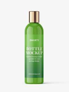 Cosmetic bottle with silver cap / glossy