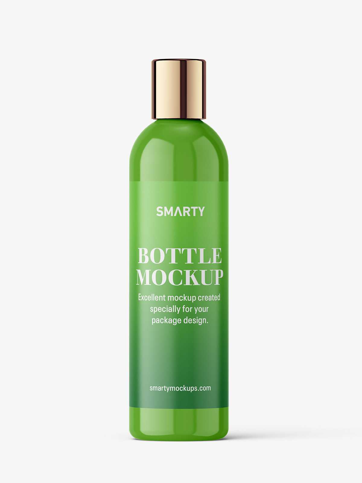 Cosmetic bottle with silver cap / glossy