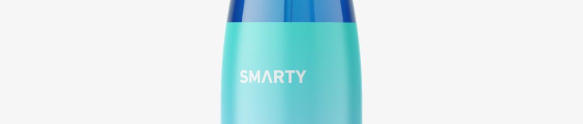 Cosmetic bottle with trigger spray mockup / blue