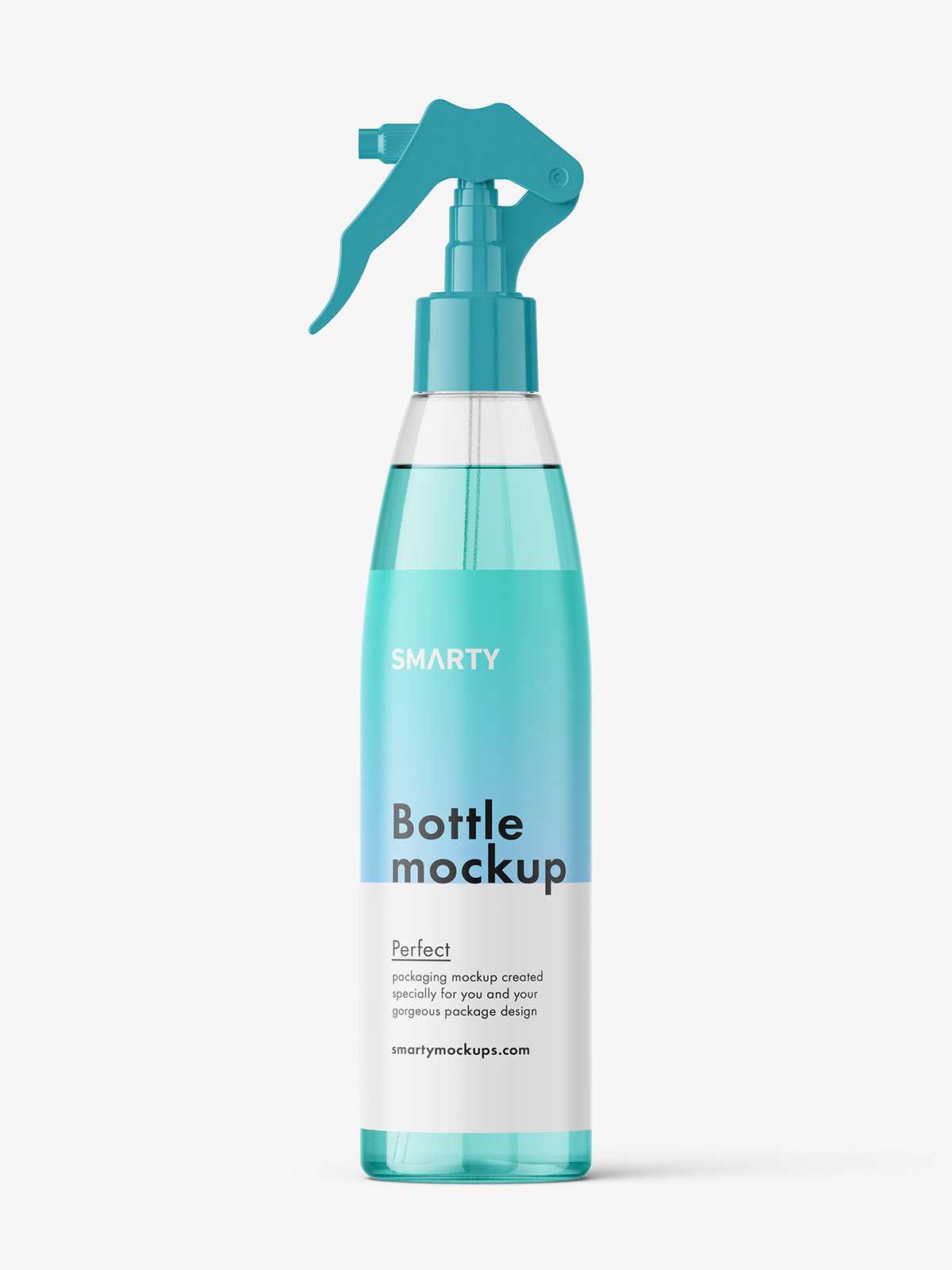 Cosmetic bottle with trigger spray mockup / clear