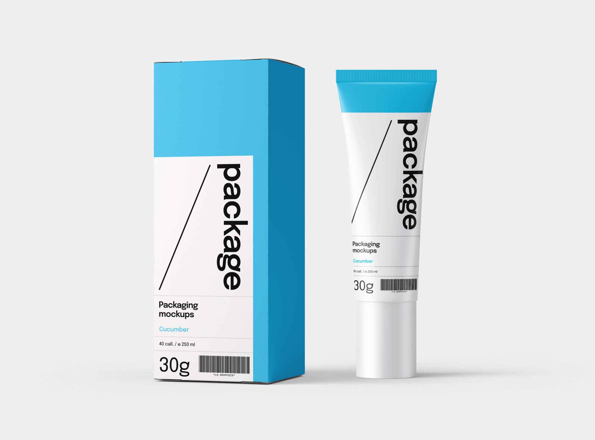Cosmetic Box and Tube Mockup