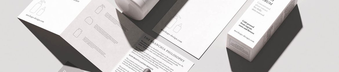Cosmetic brand identity scene mockup