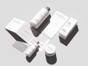 Cosmetic brand identity scene mockup