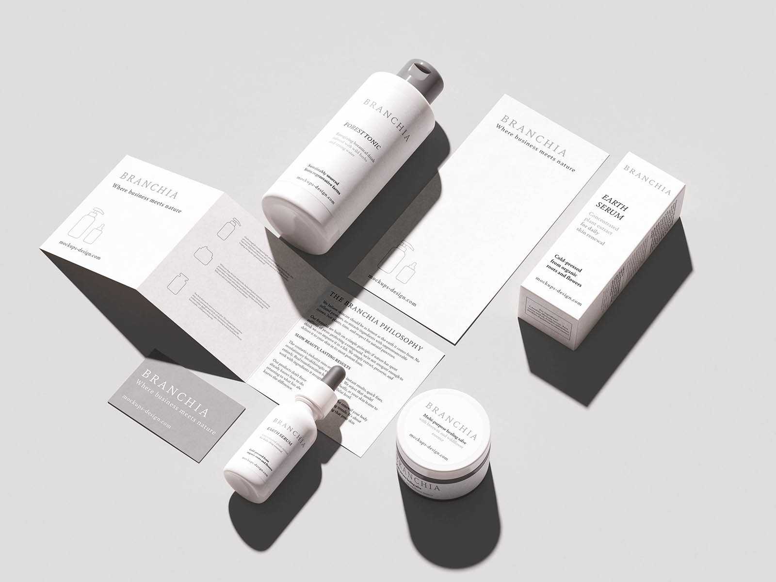 Cosmetic brand identity scene mockup