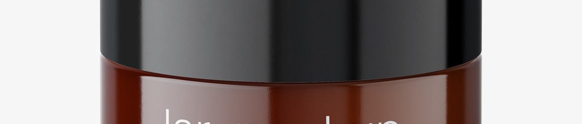 Cosmetic cream jar mockup / amber