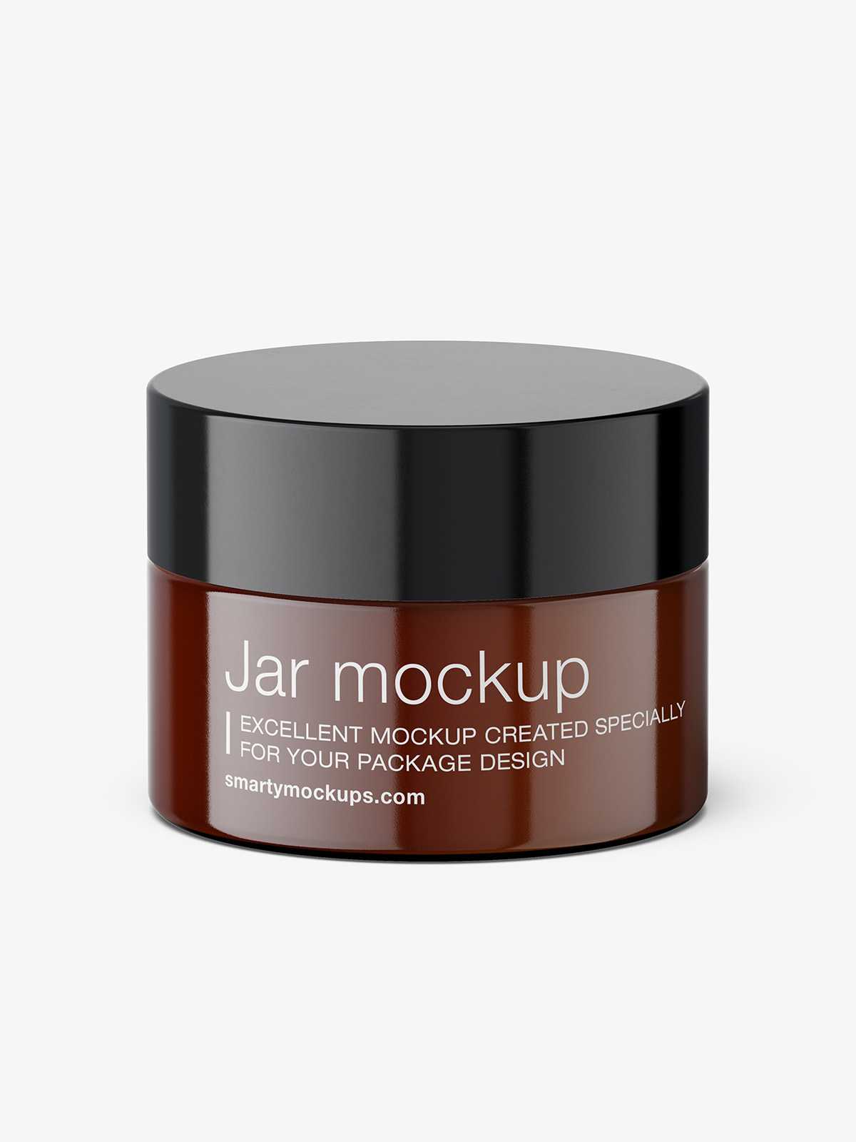 Cosmetic cream jar mockup / amber