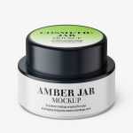 Cosmetic cream jar mockup / top view