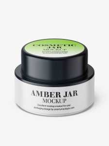 Cosmetic cream jar mockup / top view