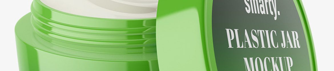 Cosmetic cream mockup / half opened