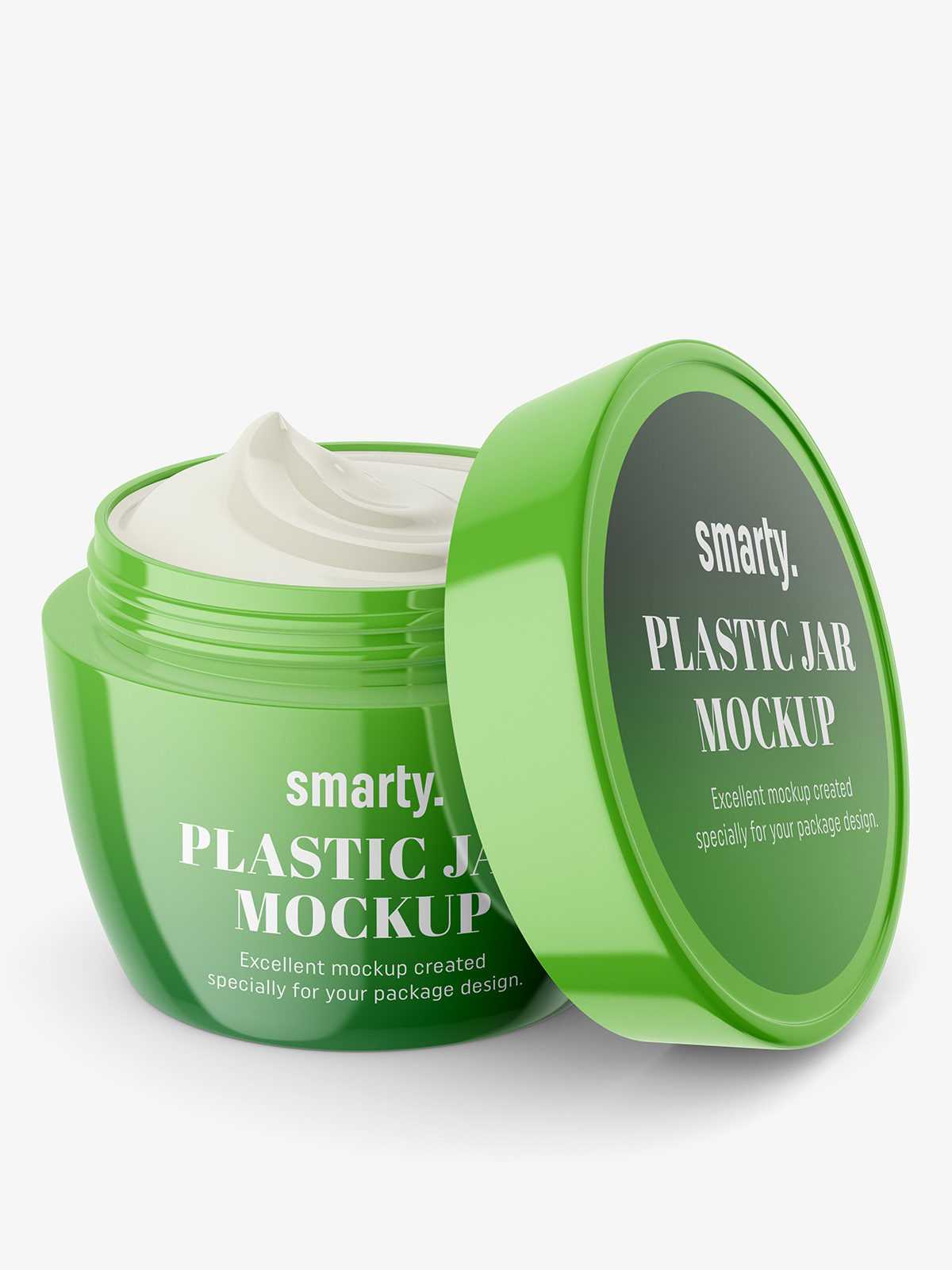 Cosmetic cream mockup / half opened
