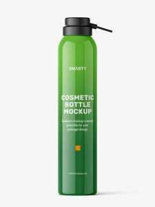 Cosmetic dispenser bottle mockup / glossy