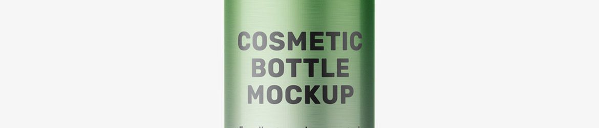 Cosmetic dispenser bottle mockup / metallic