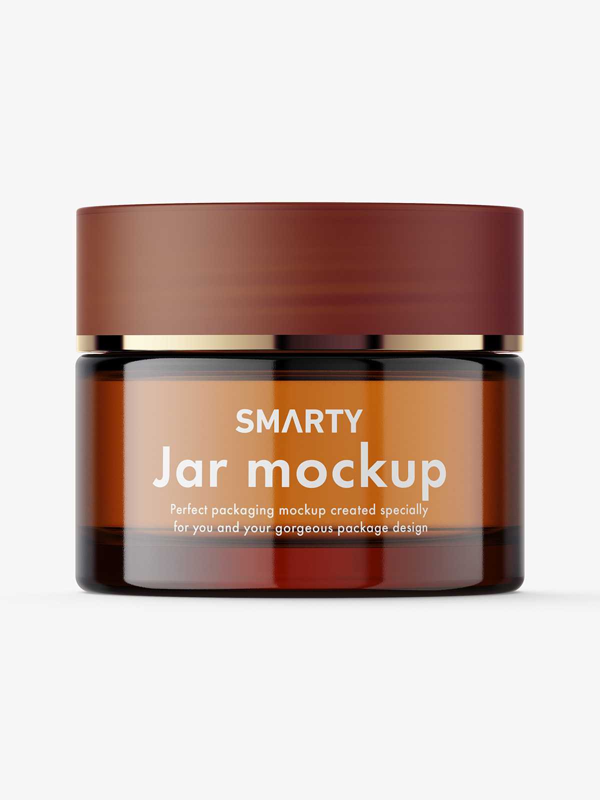 Cosmetic glass jar mockup / amber