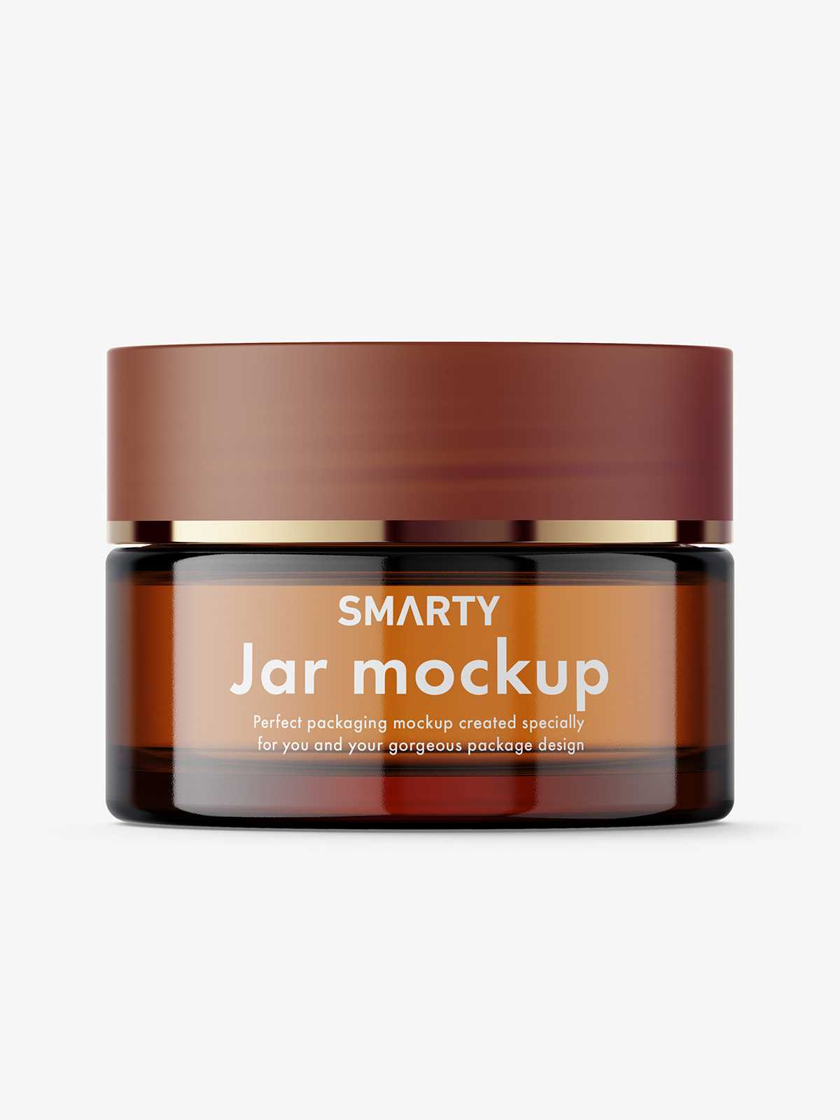 Cosmetic glass jar mockup / amber