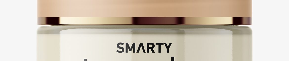 Cosmetic glass jar mockup / clear