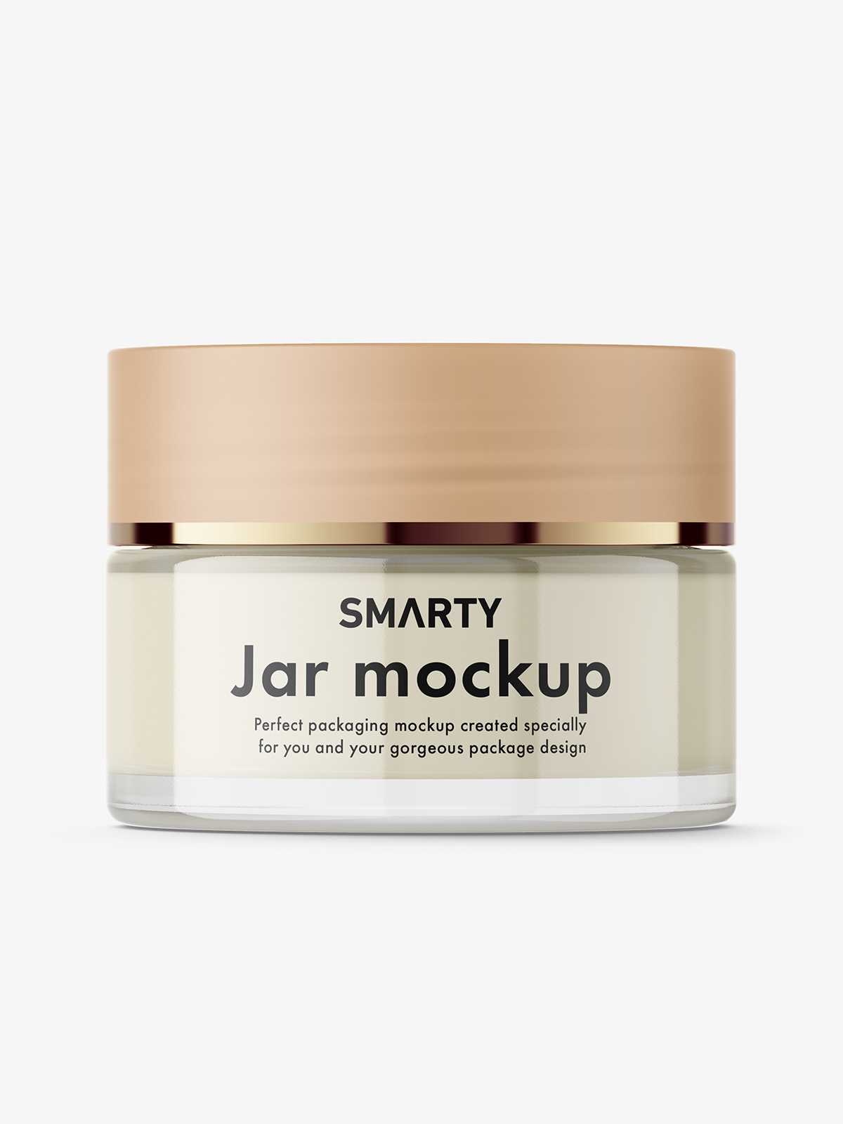 Cosmetic glass jar mockup / clear