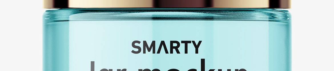 Cosmetic glass jar mockup / clear