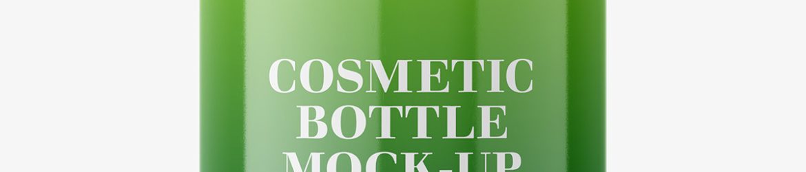 Cosmetic glossy bottle mockup
