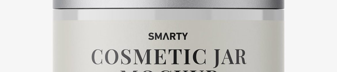 Cosmetic glossy jar mockup