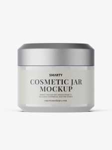 Cosmetic glossy jar mockup
