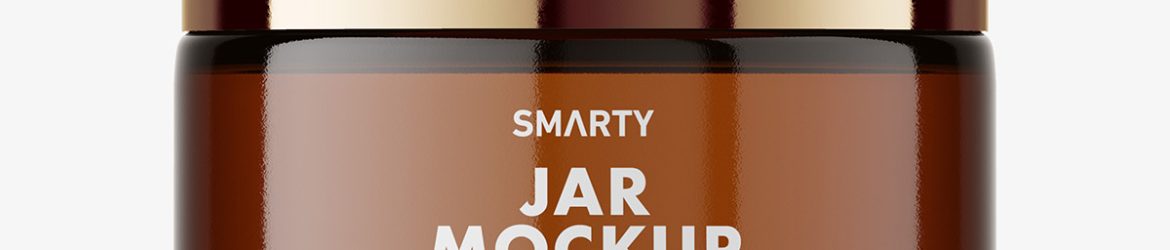 Cosmetic jar mockup / amber