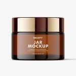 Cosmetic jar mockup / amber