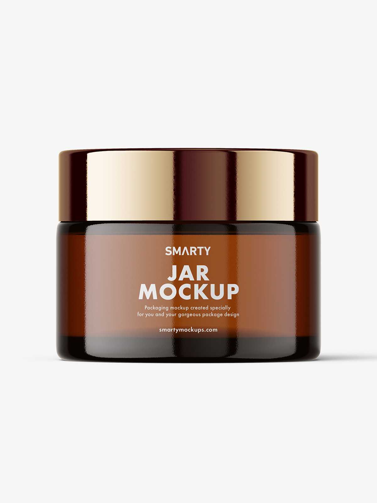 Cosmetic jar mockup / amber