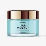 Cosmetic jar mockup / clear