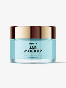 Cosmetic jar mockup / clear