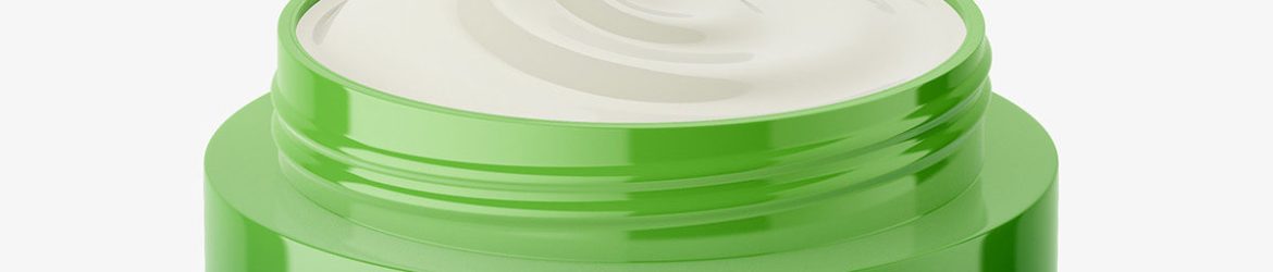 Cosmetic jar mockup / opened
