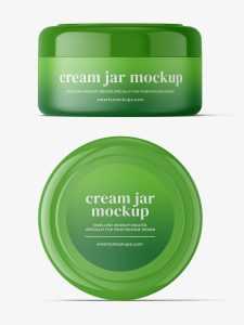 Cosmetic jar mockup / top and front view