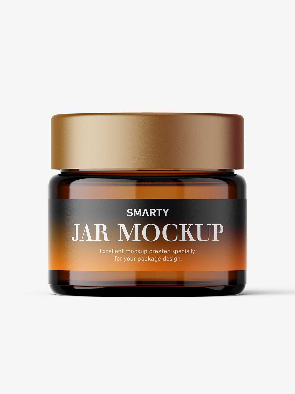 Cosmetic jar mockup with cap / 15ml / amber