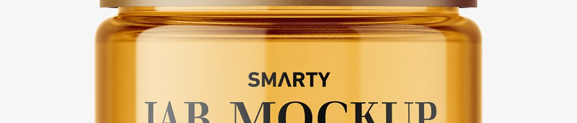 Cosmetic jar mockup with cap / 15ml / clear