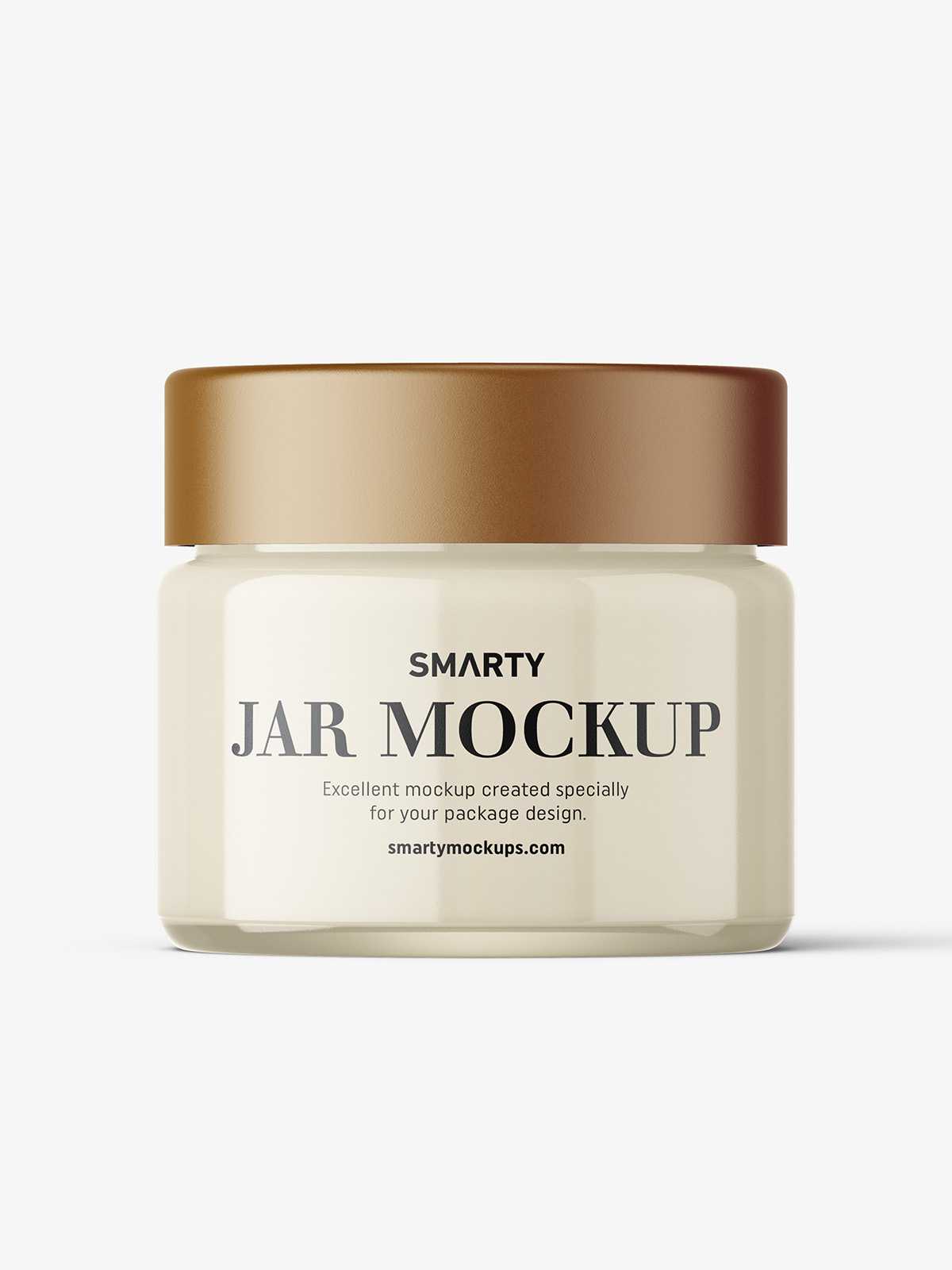 Cosmetic jar mockup with cap / 15ml / cream