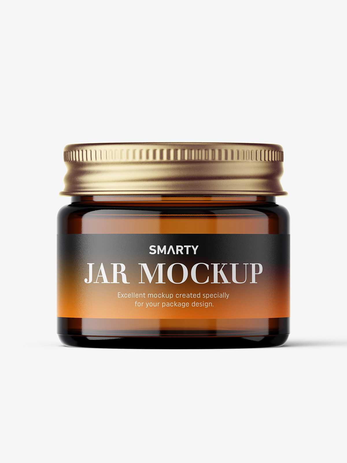 Cosmetic jar mockup with silver cap / 15ml / amber