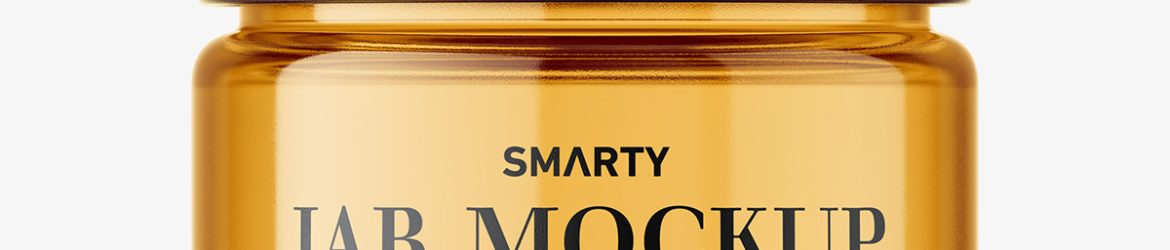 Cosmetic jar mockup with silver cap / 15ml / clear