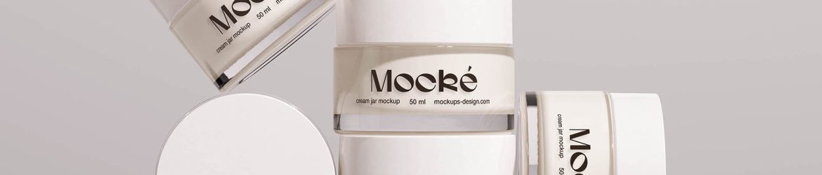 Cosmetic jar mockups set Cosmetic jar mockups set