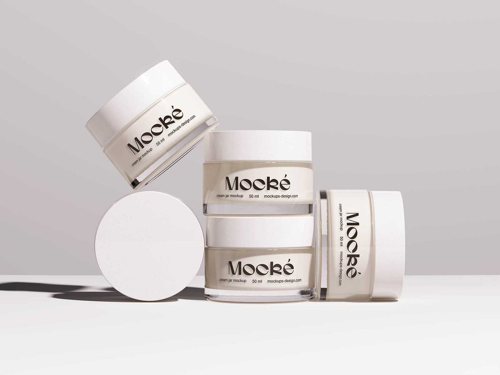 Cosmetic jar mockups set