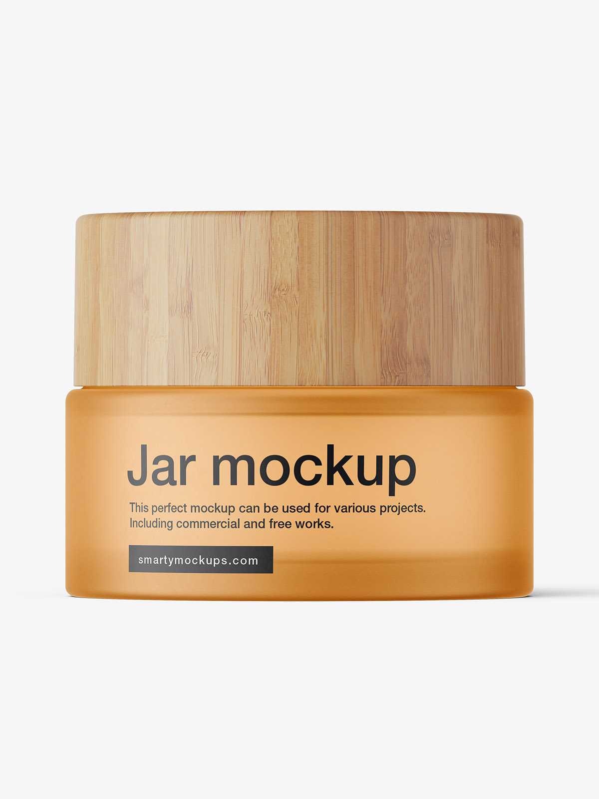 Cosmetic jar with bamboo cap / frosted