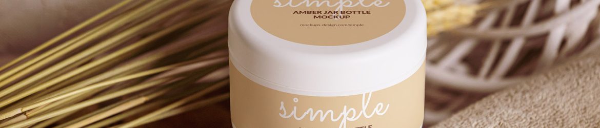 Cosmetic jar with label mockup Cosmetic jar with label mockup