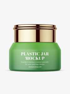 Cosmetic jar with metallic cap mockup