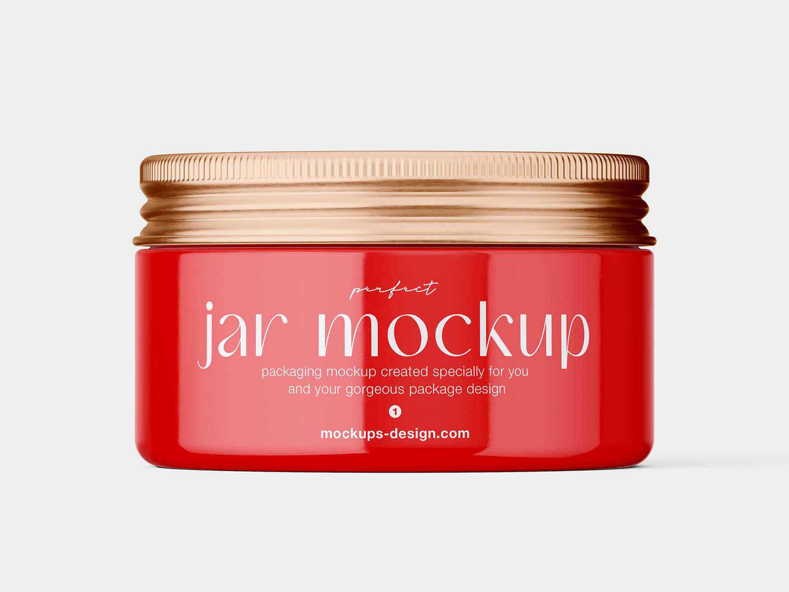 Cosmetic jar with metallic lid mockup - Instant Download