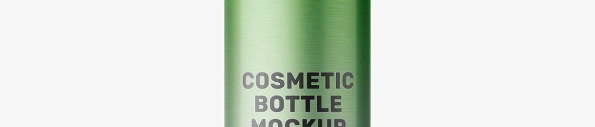 Cosmetic mousse bottle mockup / 300ml / metallic